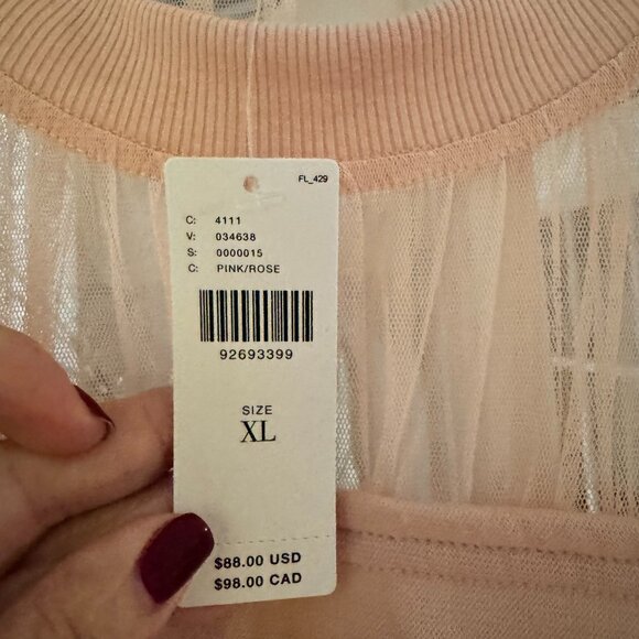 Maeve Pink Puff Sleeve Sweatshirt - XL - Picture 2 of 8